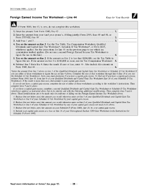 Foreign Earned Income Tax Worksheet - Fill and Sign Printable ...