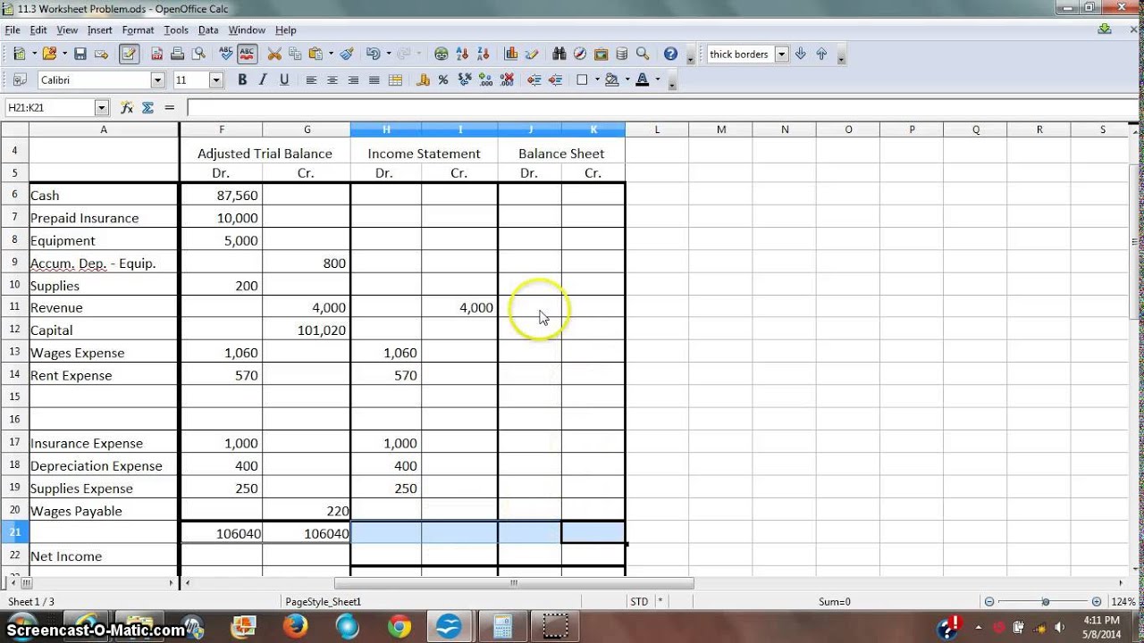 income worksheet