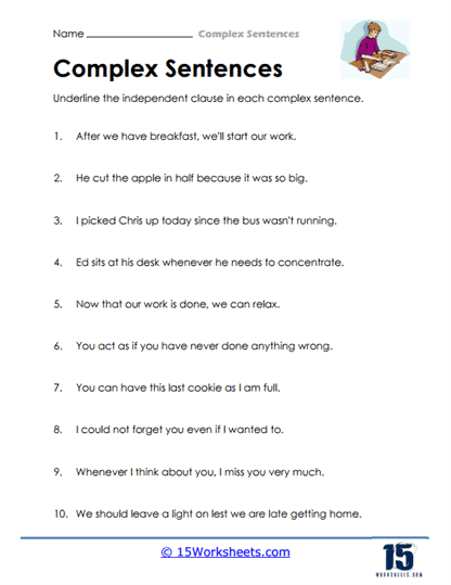 Complex Sentences Worksheets - 15 Worksheets Library