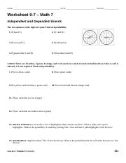 independent and dependent events worksheet