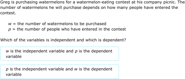 independent and dependent variables in math worksheet
