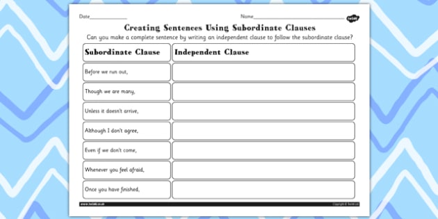 Completing Sentences by Writing Independent Clauses - writing