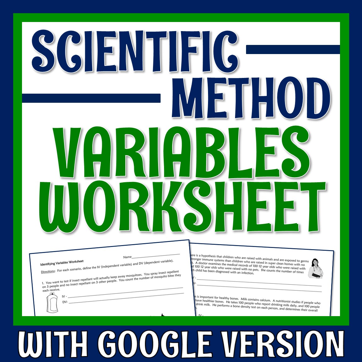 independent dependent variables worksheet