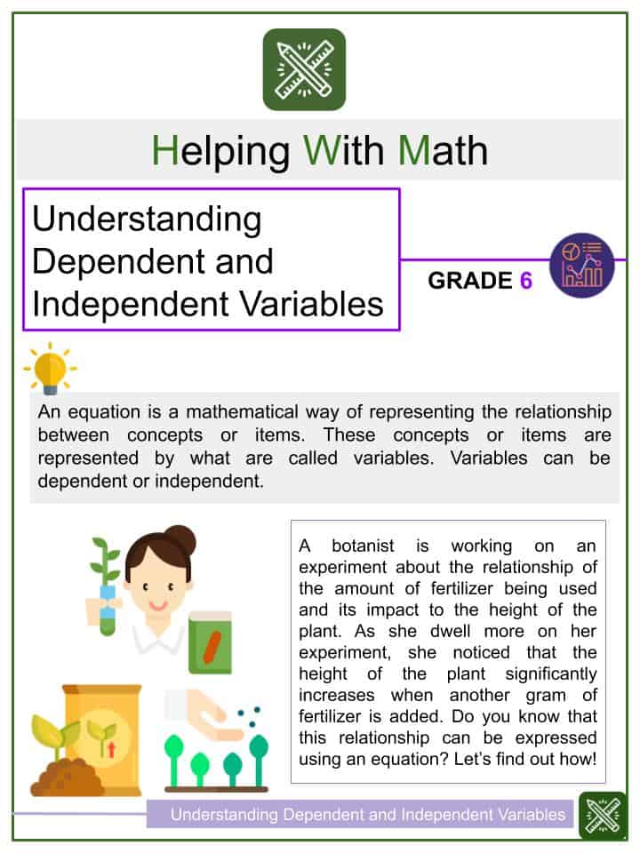 independent variable dependent variable worksheet