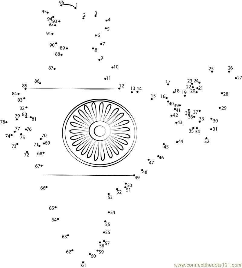 India Map dot to dot printable worksheet - Connect The Dots