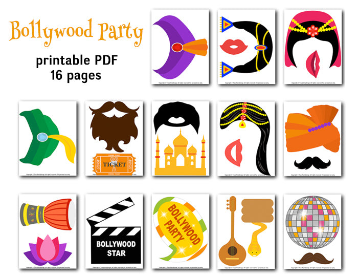 indian photo booth props free printable