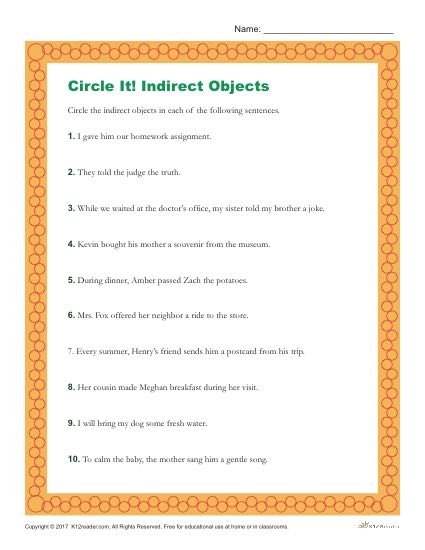 What is the indirect object in the following sentence?