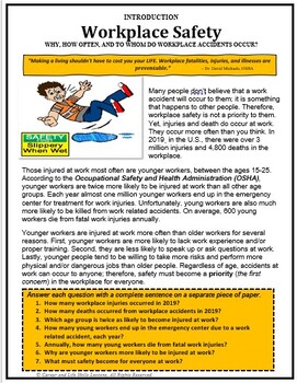 industrial safety worksheet