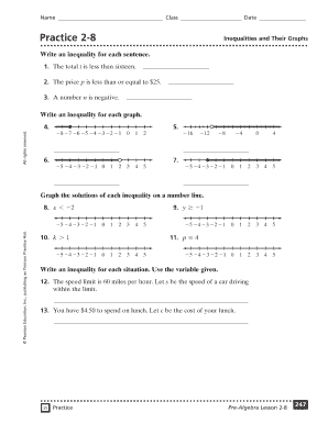 inequalities and their graphs worksheet
