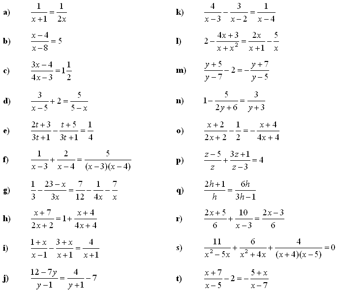 Math Exercises &  Math Problems: Linear Equations and Inequalities