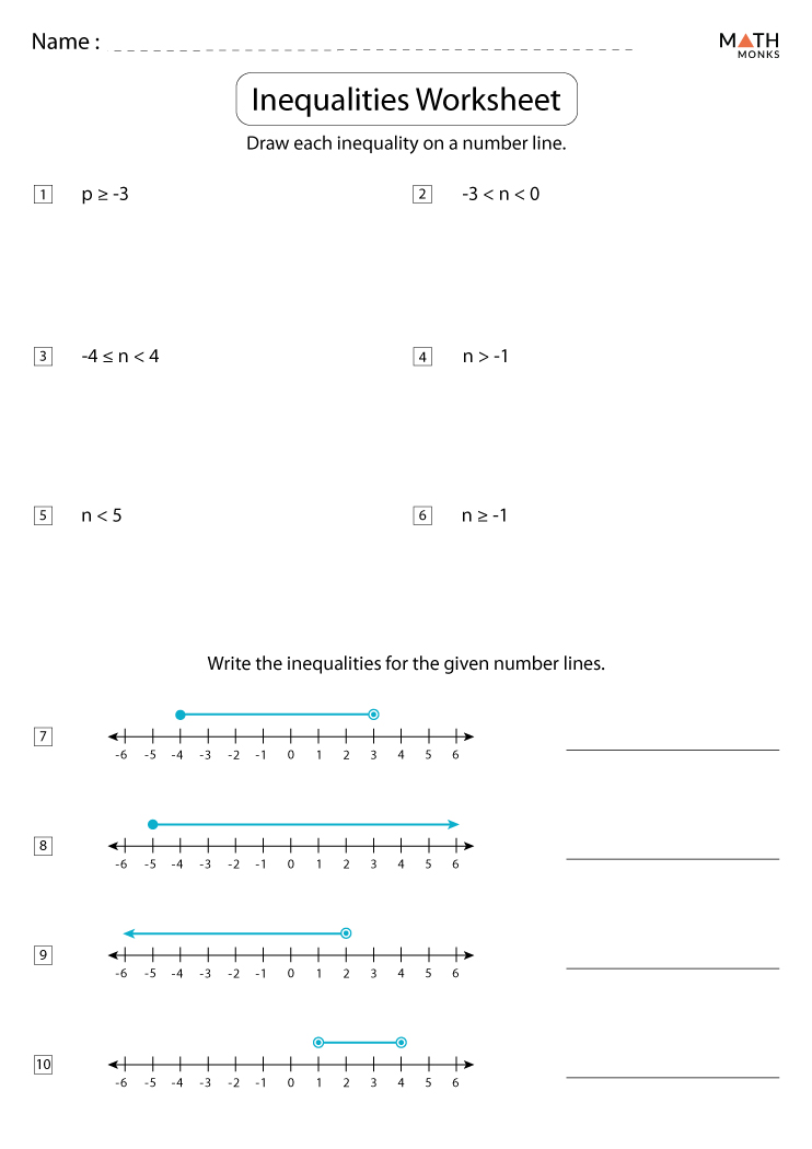 Solving Equations and Inequalities Worksheets with Answer Key