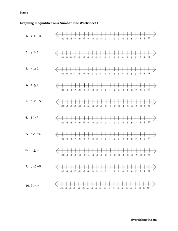 Inequalities - Riverside Math