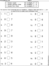 Inequalities Worksheets and Books to Print - Enchanted Learning