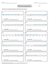 Inequalities Worksheets