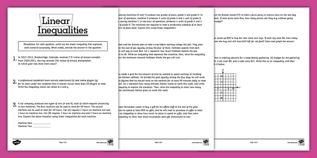 inequality practice worksheet