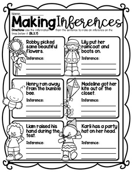 Making Inferences Worksheet by Last Minute Clicks by Kendra Crowley