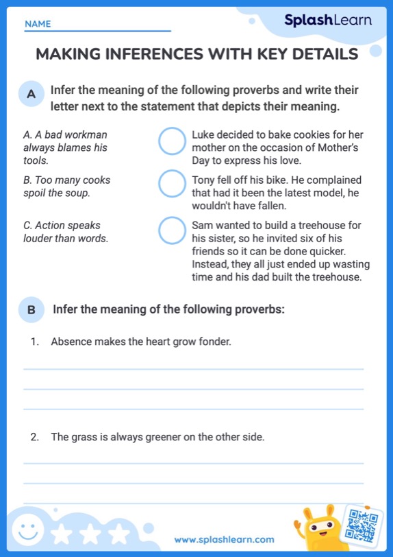 Making Inferences with Key Details - ELA Worksheets - SplashLearn