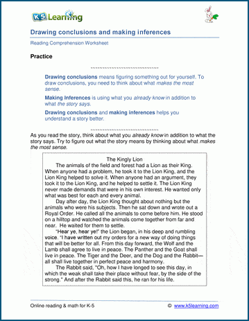 Inferences worksheets | Worsheets library