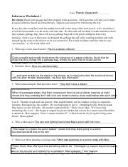 tito.pdf - Name: Inferences Worksheet 1 Directions: Read each ...
