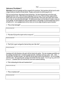 Inferences Worksheet 2 Worksheet for 4th - 8th Grade | Lesson Planet