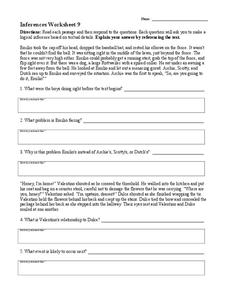 Inferences Worksheet 9 Worksheet for 4th - 8th Grade | Lesson Planet
