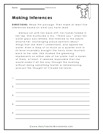 Inferences Worksheets