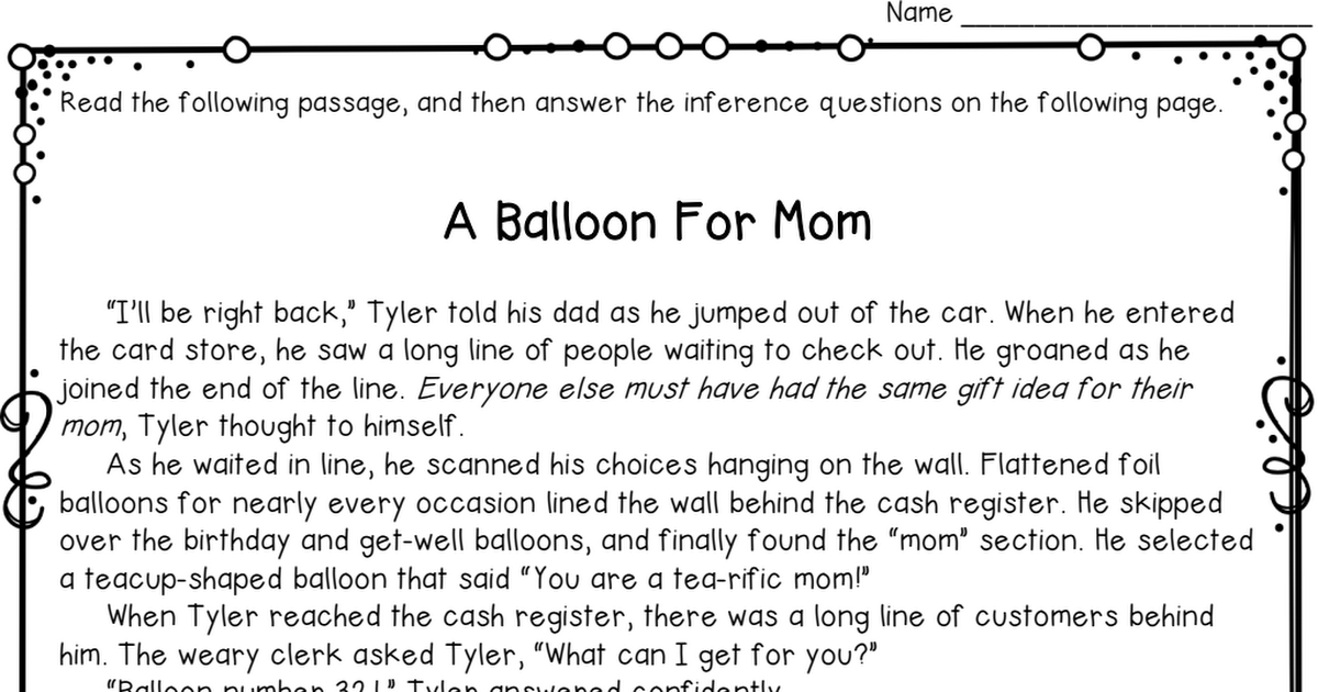 inference worksheet for 5th graders