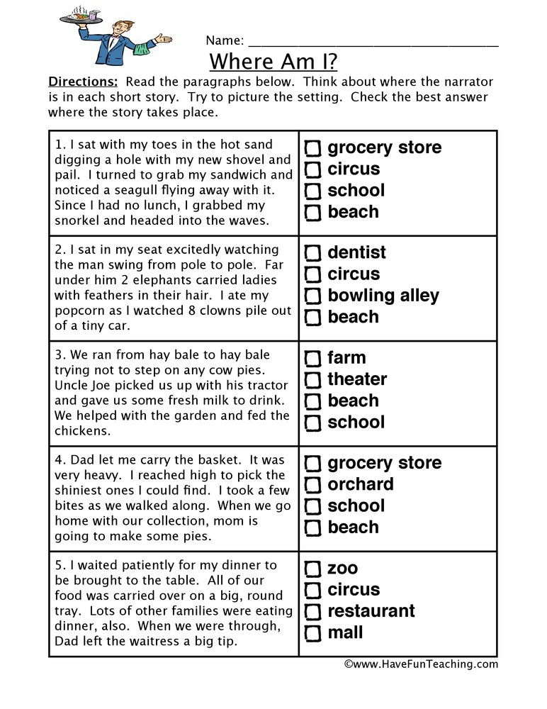 Locations Inferences Worksheet  