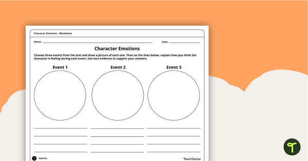 Character Emotions Worksheet | Teach Starter