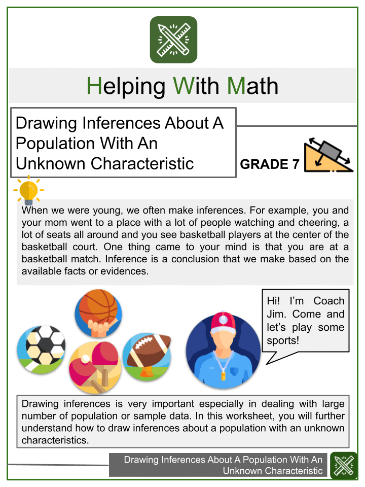 inferences printable worksheet in math