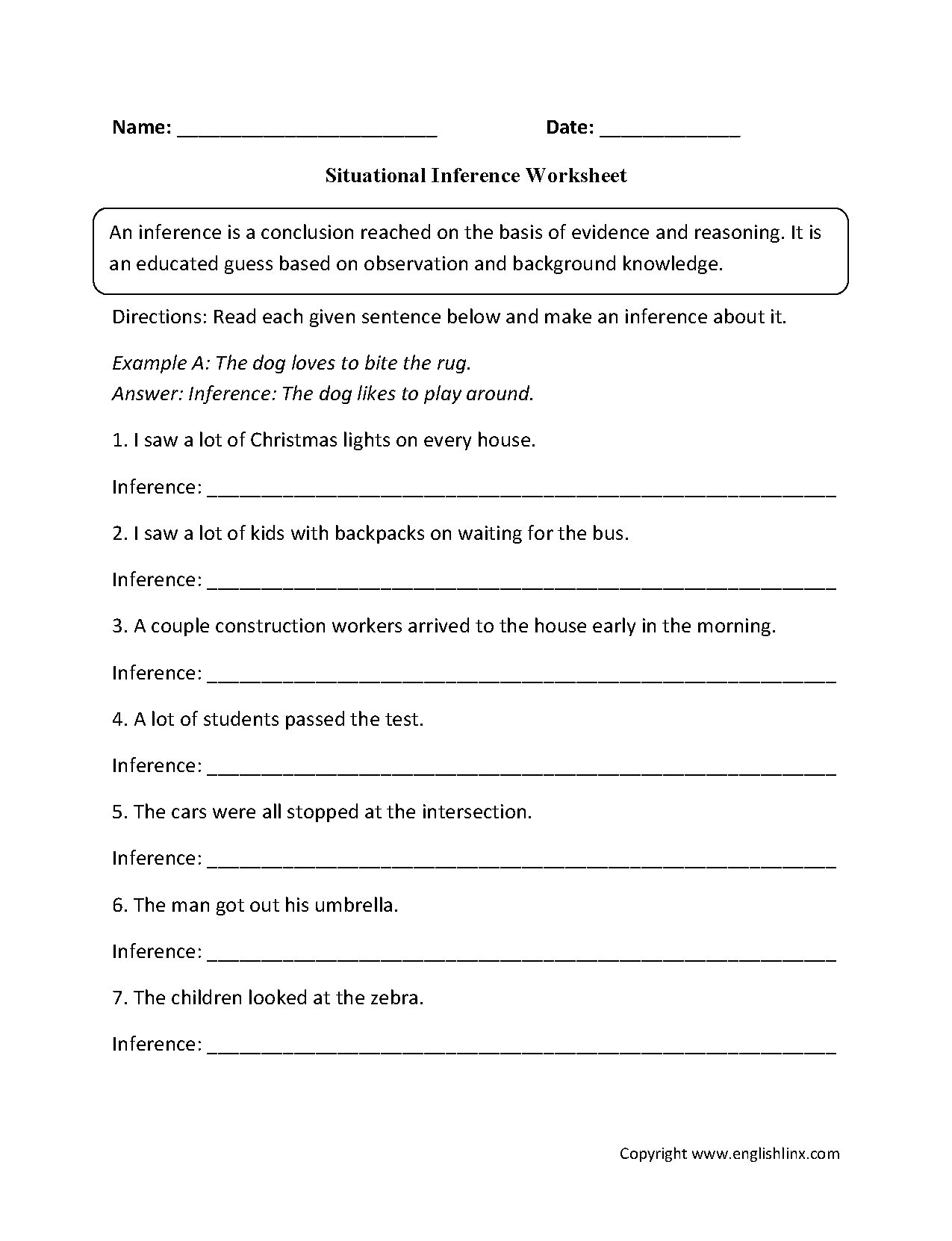 inferences worksheet 4 answers