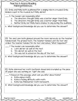 Making Inferences Practice &  Assess: FREE No Prep Printables for ...