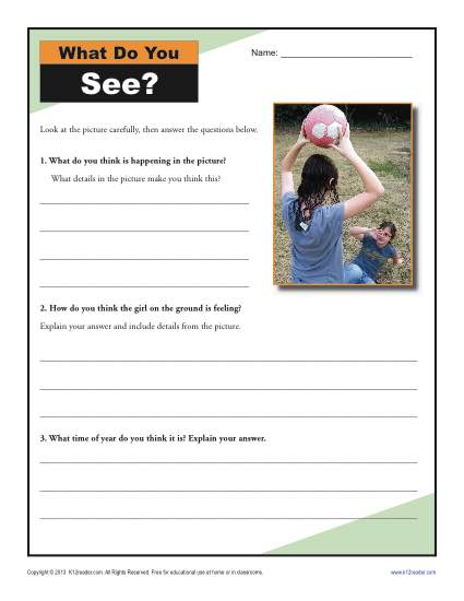 What Do You See? | Inference Worksheets for 4th and 5th Grade