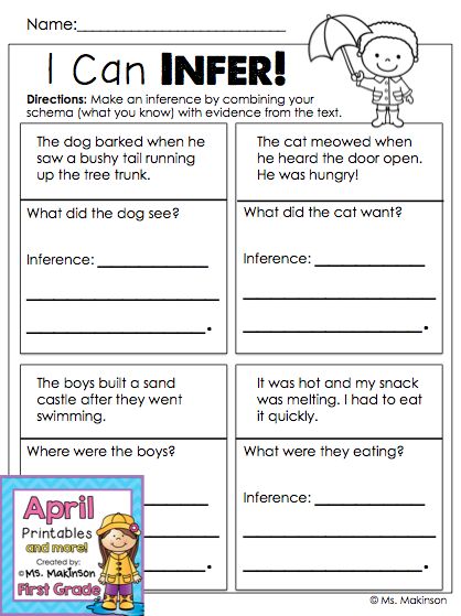 inferences worksheet for 2nd grade