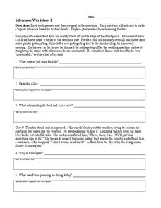 Inferences Worksheet 1 Worksheet for 4th - 8th Grade | Lesson Planet