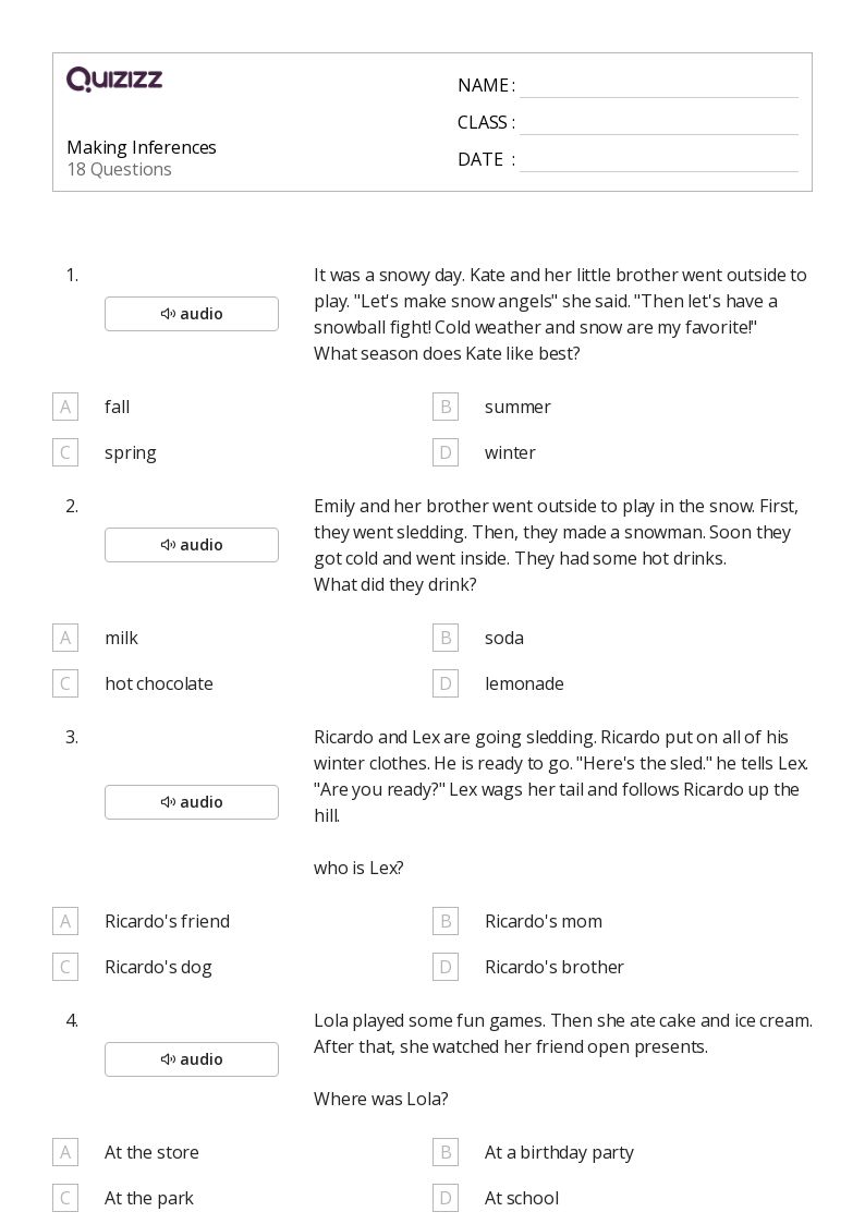 Free inferencing worksheet 2nd grade Download Free inferencing