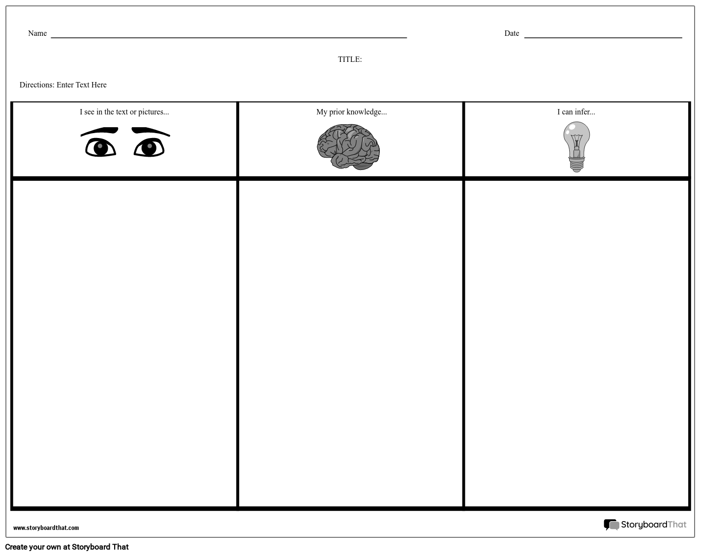 Columns - Variant Storyboard by worksheet-templates