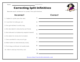 Infinitive Worksheets