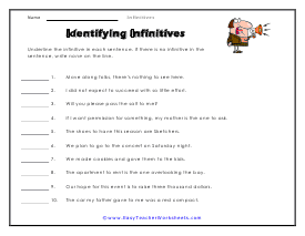 Infinitive Worksheets
