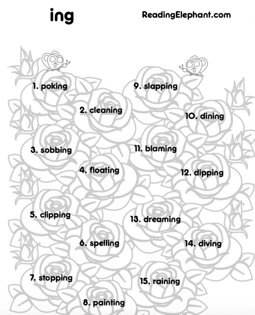 inflectional endings worksheet