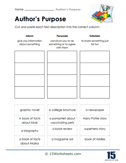 Authors Purpose Worksheets - 15 Worksheets Library