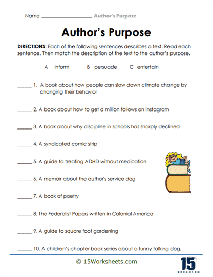Authors Purpose Worksheets - 15 Worksheets Library