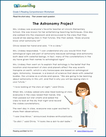 Fifth grade reading comprehension worksheets | Worsheets library