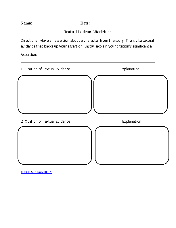 8th Grade Common Core | Reading Informational Text Worksheets