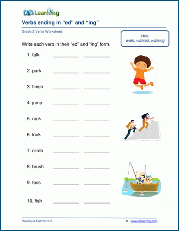 ing endings worksheet