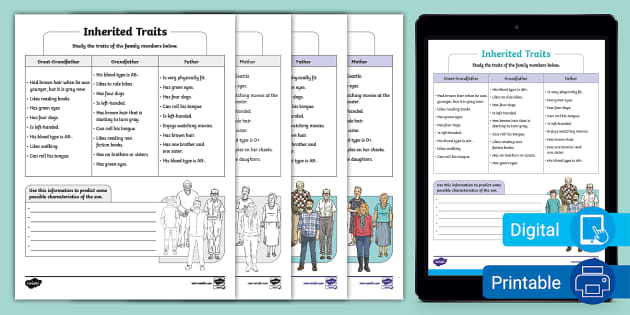 Inherited Traits Activity for 3rd-5th Grade (Teacher-Made)
