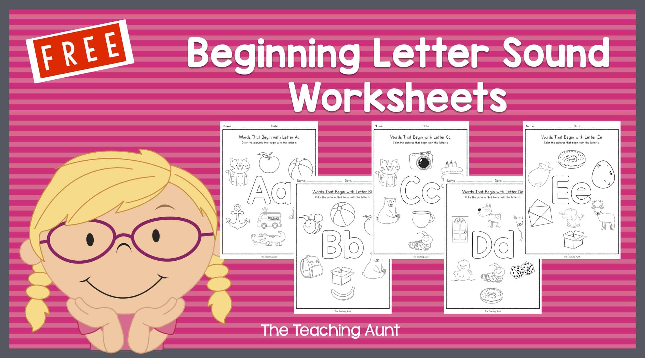 Free Beginning Letter Sounds Worksheets - The Teaching Aunt