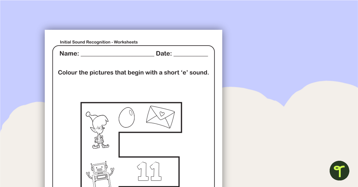 Letter Sounds Worksheet - Letter E | Teach Starter
