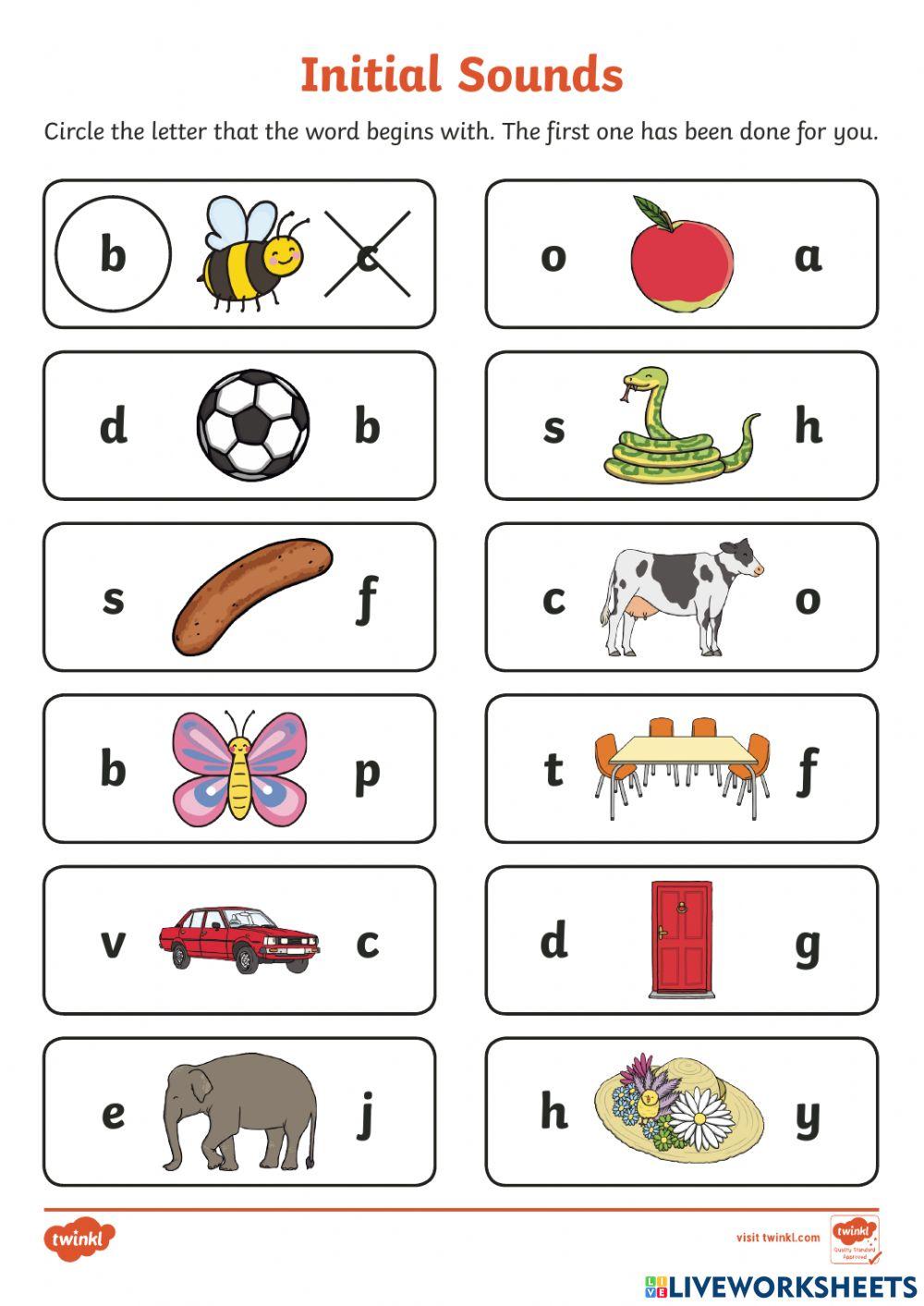 Kindergarten Beginning Sounds Worksheets Kindergarten Beginning Sounds Worksheets
