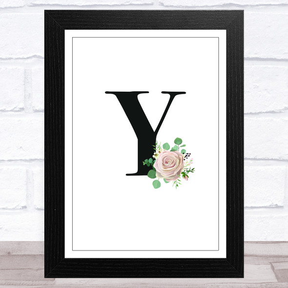 Blue Initial Letter Y Quote Wall Art Print - The Card Zoo